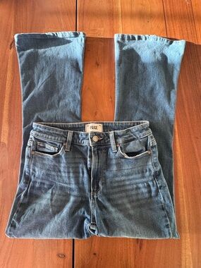 PAIGE Flare Jeans Blue Denim Mid Rise Boho Y2K